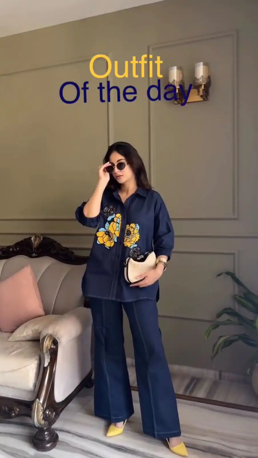 Glowing Blue Cotton Embroidery Work Kurti - Image 2