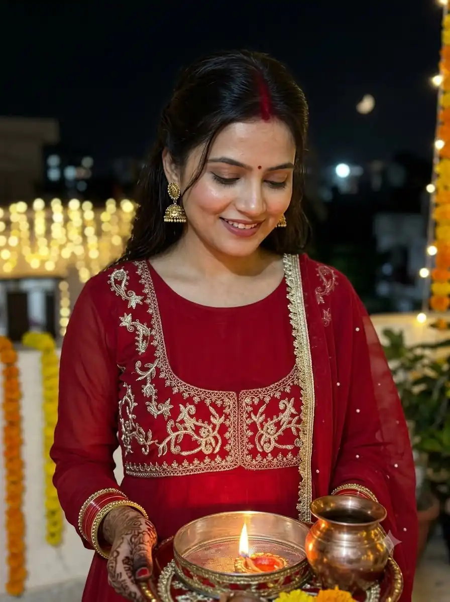 Magical Red Georgette Blooming Sequence Work Gown - Image 3