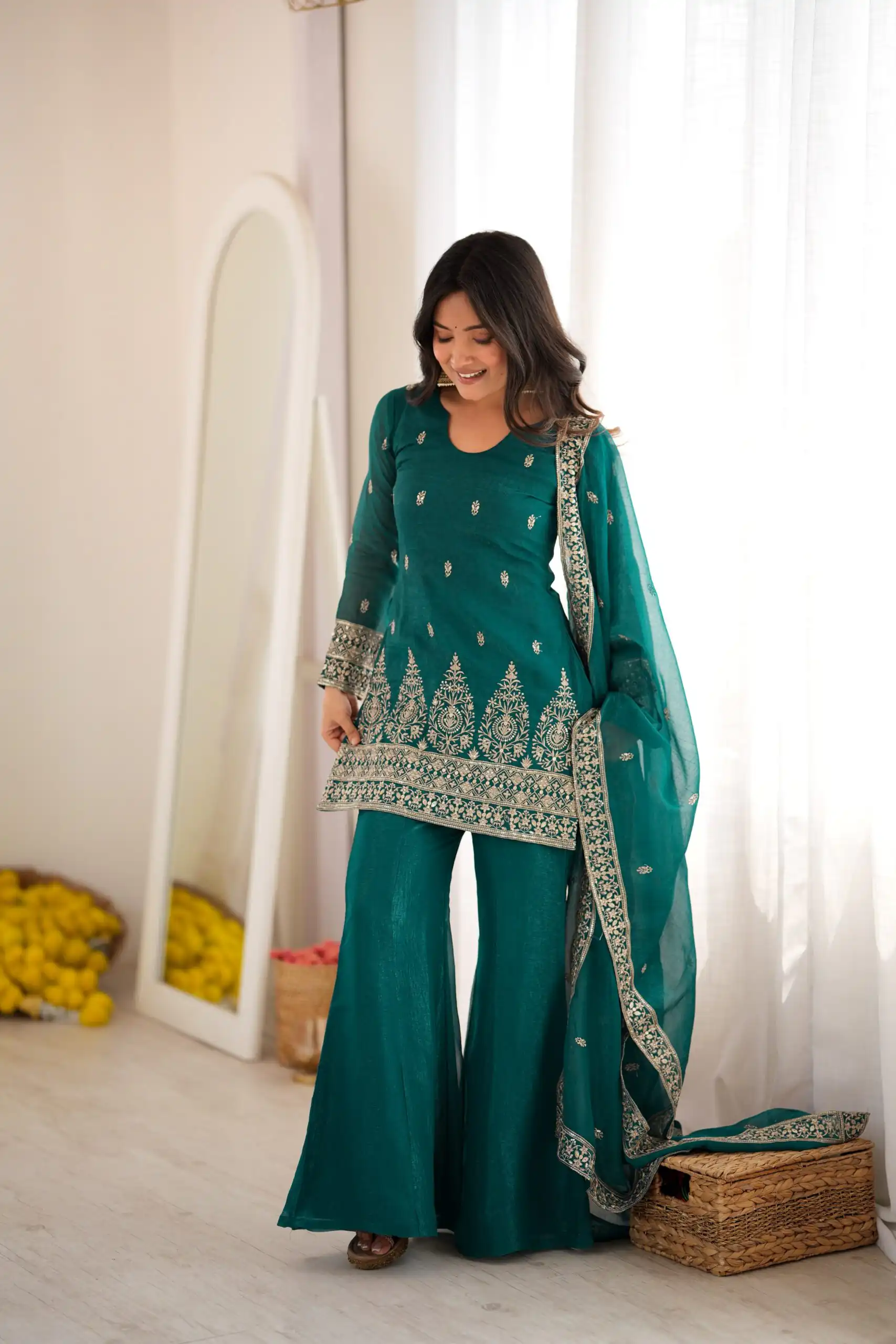 Super Rama Crunchy Silk Sequence Work Salwar Suit - Image 4