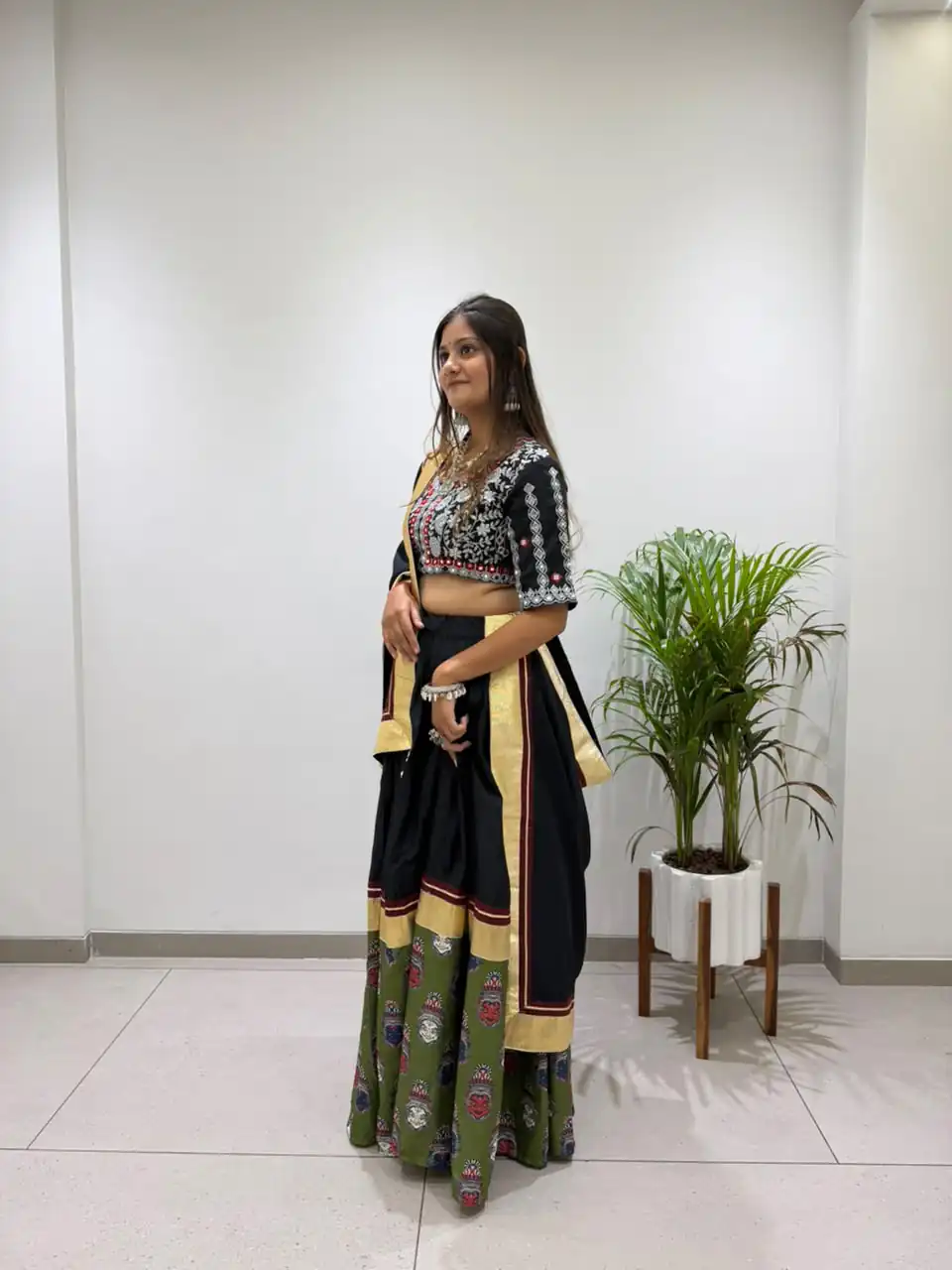 Trendy Black Rayon Embroider Work Lehenga Choli - Image 2