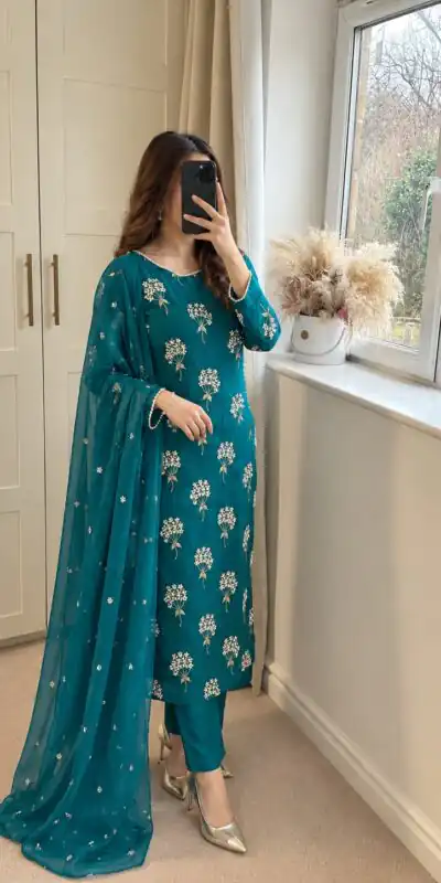 ND 5032 Blue Viscous Chinon Salwar Suit with Lace Work & Embroidery Work. Exclusive Offer ₹2199. Delivery 4-6 Working Days. Shop now. | Jump Suits, Salwar suit, Casual Suits, Creative suits, Designer Suits, Palazzo Suits, Party Wear Suits, Patiala Suits, Straight Suits