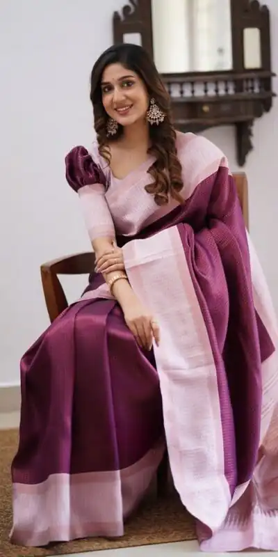 KPR 164 Wine Soft Lichi Silk Saree with Lace Work & Lace Border. Introductory Price ₹1649. Delivery 4-6 Working Days. Shop now. | Designer Sarees, Modern Digital sarees, Sarees, Bollywood Sarees, Creative Sarees, Embroidered Sarees, Ethnic Saree, Party Wear Sarees