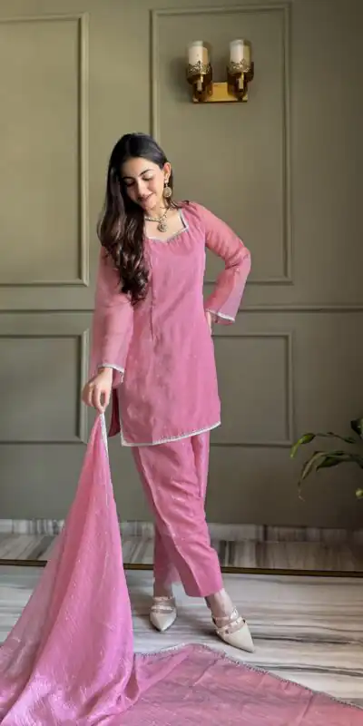 KB 297 Pink Crunchy Silk Salwar Suit with Embroidery Work. Wedding, Party, Festive, Events Best Price ₹2029. Delivery 4-6 Working Days. Shop now. | Jump Suits, Salwar suit, Casual Suits, Creative suits, Designer Suits, Palazzo Suits, Party Wear Suits, Patiala Suits, Straight Suits