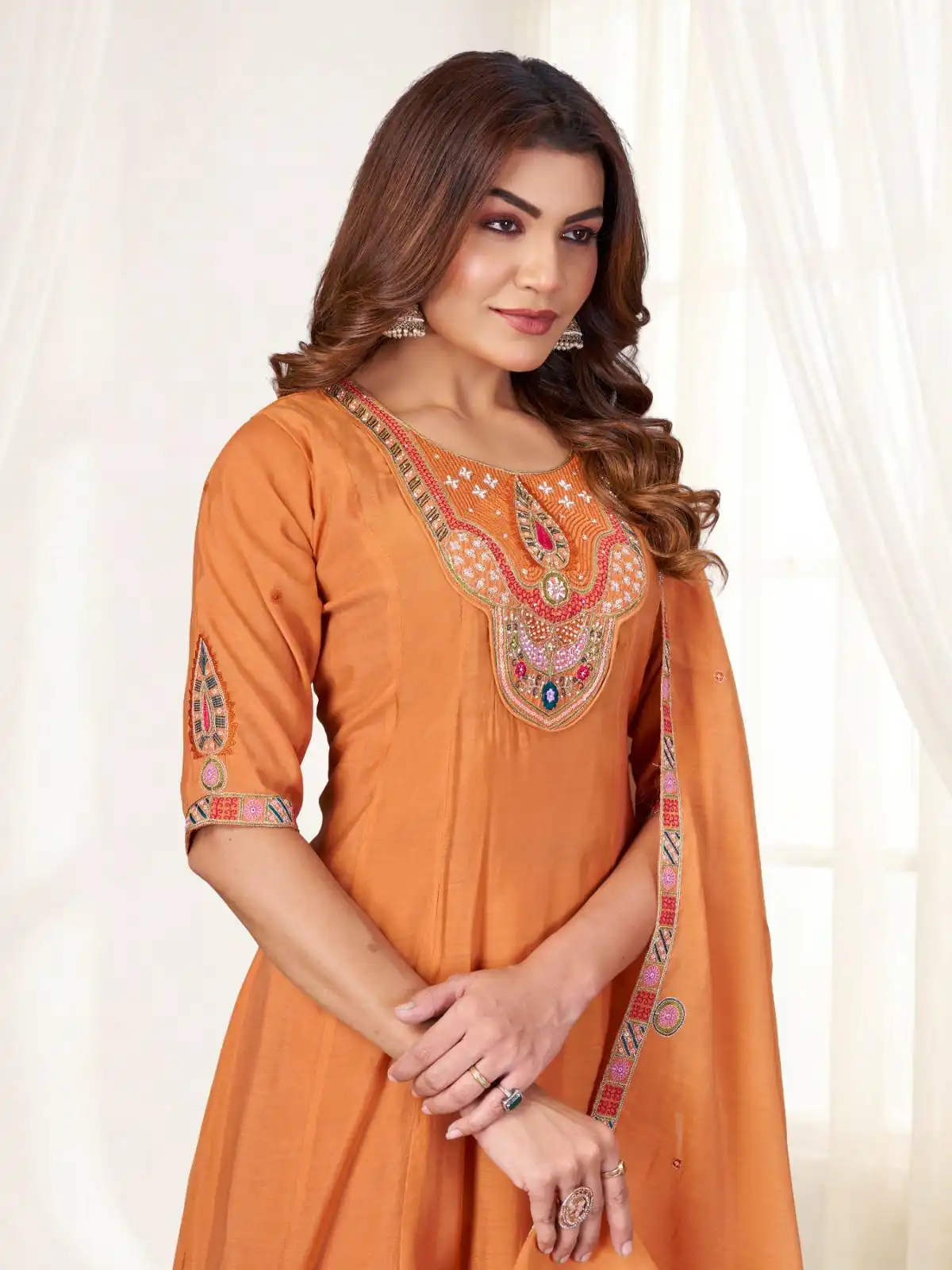 DIVA 171 Orange Mal Chanderi Salwar Suit Perfect for Wedding, Party, Baisakhi, Housewarming, Sangeet – Introductory Price ₹2449. Delivery 4-6 Working D | Jump Suits, Salwar suit, Casual Suits, Creative suits, Designer Suits, Palazzo Suits, Party Wear Suits, Patiala Suits, Straight Suits