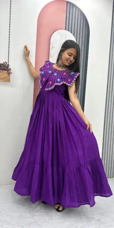 PC 571 Purple Roman Silk Gown with Mirror Work & Embroidery Work. Special Price ₹2099. Delivery 4-6 Working Days. Shop now. | Gowns, Bollywood Gowns, Creative Gowns, Designer Gowns, Embroidered Gowns, Party Wear Gowns