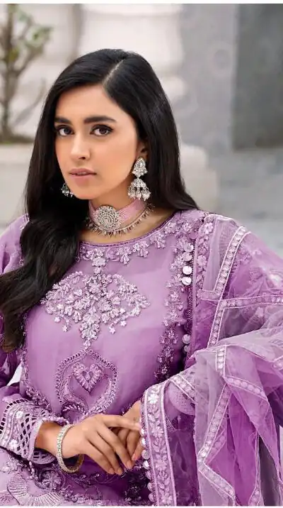 FC 131 Lavender Georgette Salwar Suit with Mirror Work & Embroidery Work. Get it for ₹2349. Delivery 4-6 Working Days. Shop now. | Jump Suits, Salwar suit, Casual Suits, Creative suits, Designer Suits, Palazzo Suits, Party Wear Suits, Patiala Suits, Straight Suits