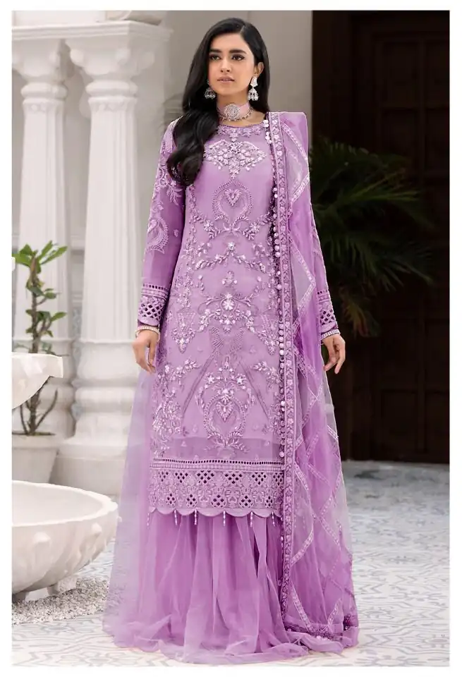FC 131 Lavender Georgette Salwar Suit with Mirror Work & Embroidery Work. Get it for ₹2349. Delivery 4-6 Working Days. Shop now. | Jump Suits, Salwar suit, Casual Suits, Creative suits, Designer Suits, Palazzo Suits, Party Wear Suits, Patiala Suits, Straight Suits