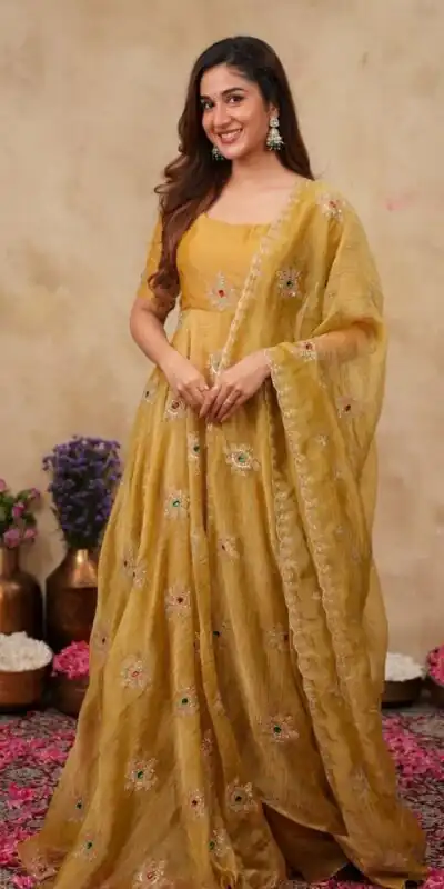 KD 1651 Mastered in Salsa Silk Embroidery Work & Sequins Work Gown . Get it for ₹2449. Delivery 4-6 Working Days. Online Shop now. | Gowns, Bollywood Gowns, Creative Gowns, Designer Gowns, Embroidered Gowns, Party Wear Gowns