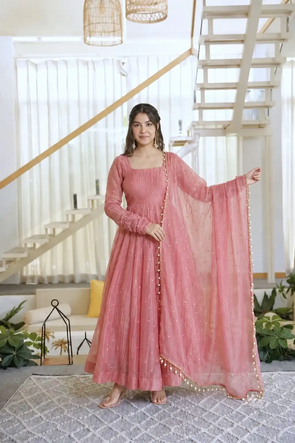 KD 1641 Peach in Salsa Silk Embroidery Work & Sequins Work Gown . Get it for ₹2899. Delivery 4-6 Working Days. Online Shop now. | Gowns, Bollywood Gowns, Creative Gowns, Designer Gowns, Embroidered Gowns, Party Wear Gowns