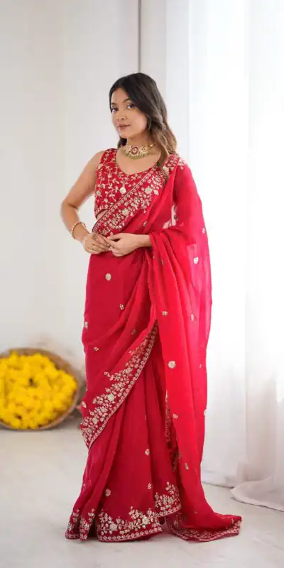 SP 89 Pink Color Fendy Silk Saree With Sequins Work. Wedding, Party, Festive, Events Get it for ₹1799. Delivery 4-6 Working Days. Online Best Shop now. | Designer Sarees, Modern Digital sarees, Sarees, Bollywood Sarees, Creative Sarees, Embroidered Sarees, Ethnic Saree, Party Wear Sarees