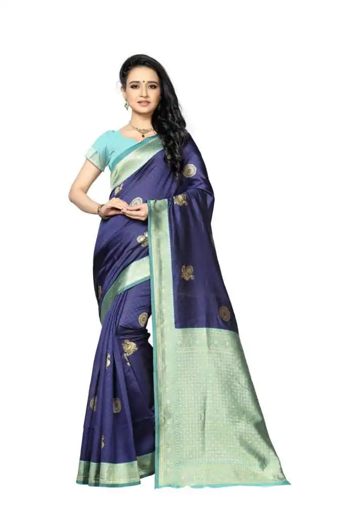 KPR 083 Blue Soft Lichi Silk Saree with Lace Work & Lace Border. Introductory Price ₹1649. Delivery 4-6 Working Days. Shop now. | Designer Sarees, Modern Digital sarees, Sarees, Bollywood Sarees, Creative Sarees, Embroidered Sarees, Ethnic Saree, Party Wear Sarees