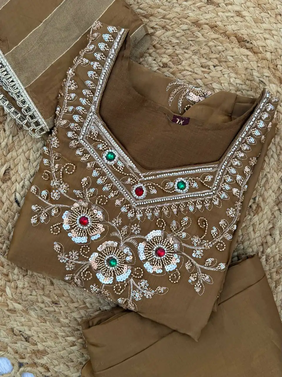 DIVA 188 Brown Glass Silk Salwar Suit Perfect for Wedding, Party, Durga Puja, Haldi, Makar Sankranti –Available at ₹2799 only. Delivery 4-6 Working Days | Jump Suits, Salwar suit, Casual Suits, Creative suits, Designer Suits, Palazzo Suits, Party Wear Suits, Patiala Suits, Straight Suits