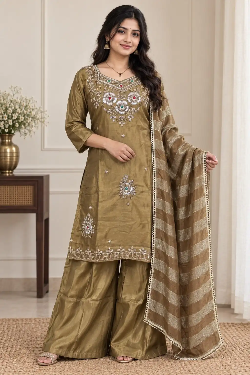 DIVA 188 Brown Glass Silk Salwar Suit Perfect for Wedding, Party, Durga Puja, Haldi, Makar Sankranti –Available at ₹2799 only. Delivery 4-6 Working Days | Jump Suits, Salwar suit, Casual Suits, Creative suits, Designer Suits, Palazzo Suits, Party Wear Suits, Patiala Suits, Straight Suits