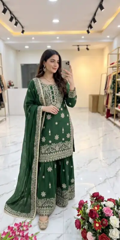 WW 1243 Green NC Zimmy Silk Salwar Suit Perfect for Wedding, Party, Baby Shower, Festival Celebrations, Pongal – . Grab it for ₹2449. Delivery 4-6 Worki | Jump Suits, Salwar suit, Casual Suits, Creative suits, Designer Suits, Palazzo Suits, Party Wear Suits, Patiala Suits, Straight Suits