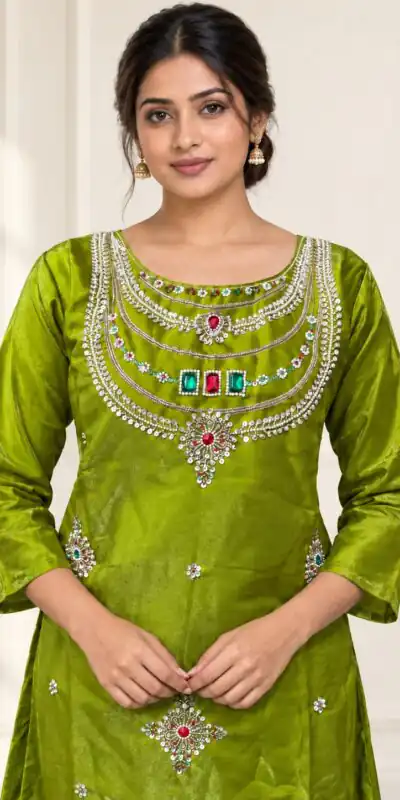 DIVA 188 Mehendi Glass Silk Salwar Suit Perfect for Wedding, Party, Durga Puja, Haldi, Makar Sankranti –Available at ₹2799 only. Delivery 4-6 Working Days | Jump Suits, Salwar suit, Casual Suits, Creative suits, Designer Suits, Palazzo Suits, Party Wear Suits, Patiala Suits, Straight Suits