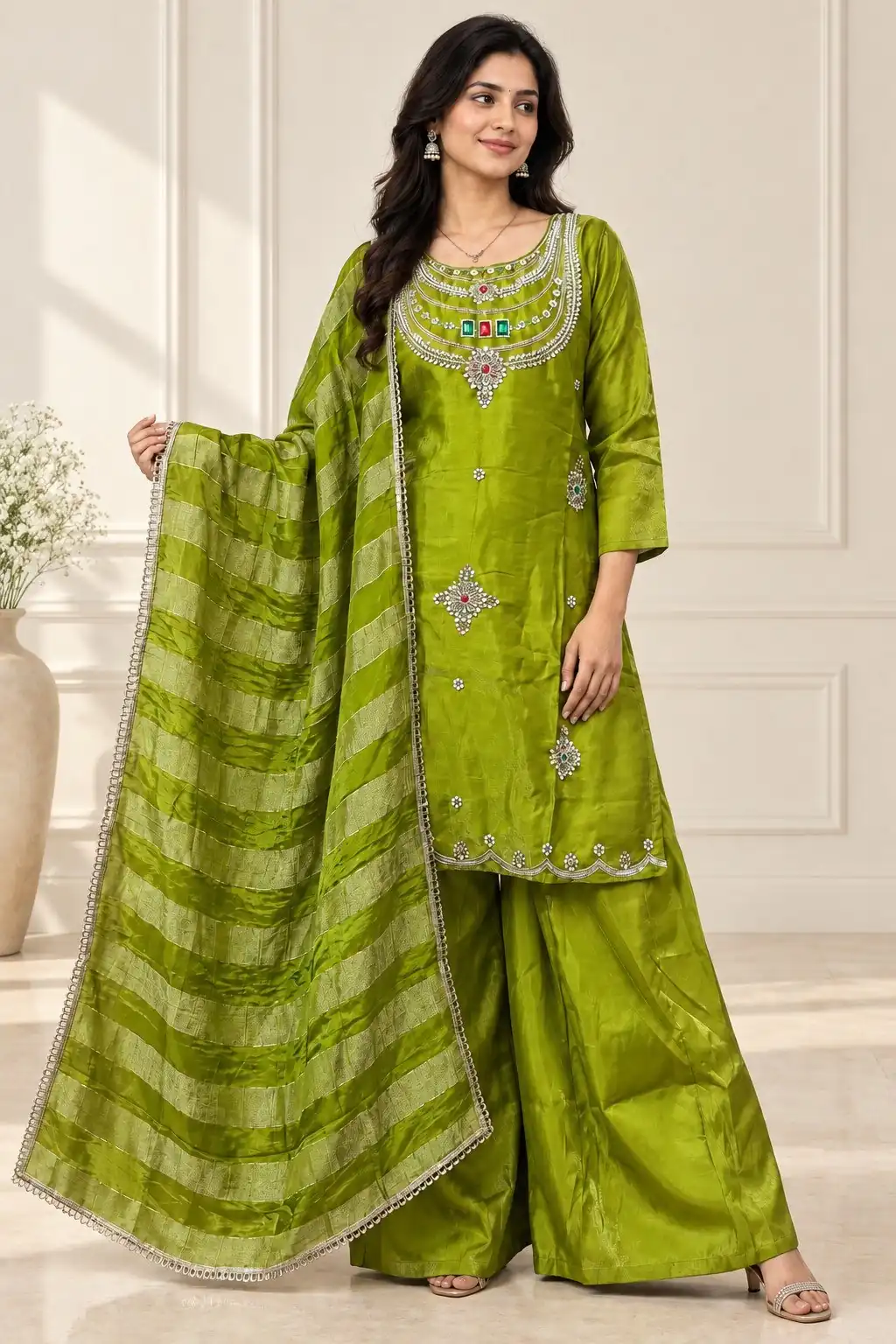 DIVA 188 Mehendi Glass Silk Salwar Suit Perfect for Wedding, Party, Durga Puja, Haldi, Makar Sankranti –Available at ₹2799 only. Delivery 4-6 Working Days | Jump Suits, Salwar suit, Casual Suits, Creative suits, Designer Suits, Palazzo Suits, Party Wear Suits, Patiala Suits, Straight Suits