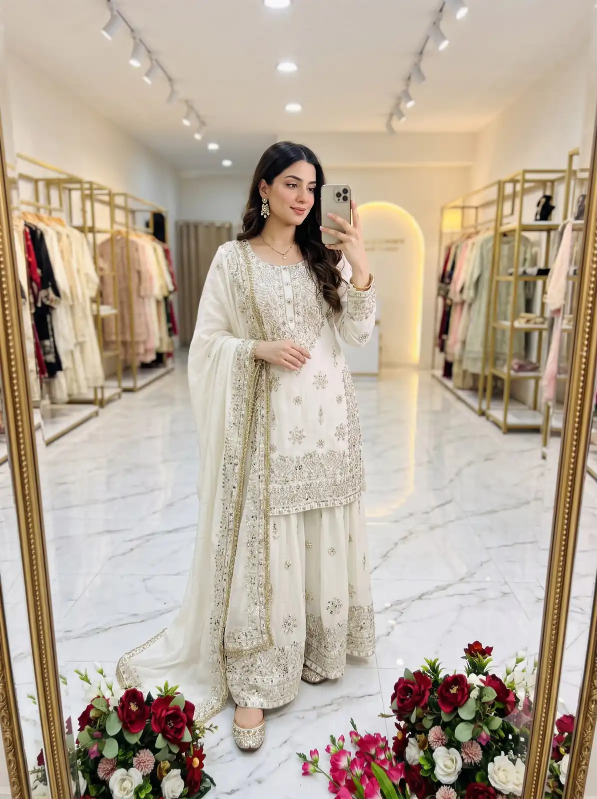 WW 1243 White NC Zimmy Silk Salwar Suit Perfect for Wedding, Party, Baby Shower, Festival Celebrations, Pongal – . Grab it for ₹2449. Delivery 4-6 Worki | Jump Suits, Salwar suit, Casual Suits, Creative suits, Designer Suits, Palazzo Suits, Party Wear Suits, Patiala Suits, Straight Suits