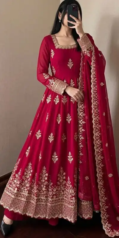 NSR 918 Pink Fendy Silk Gown with Embroidery Work & Sequins Work. Special Price ₹2399. Delivery 4-6 Working Days. Shop now. | Gowns, Bollywood Gowns, Creative Gowns, Designer Gowns, Embroidered Gowns, Party Wear Gowns