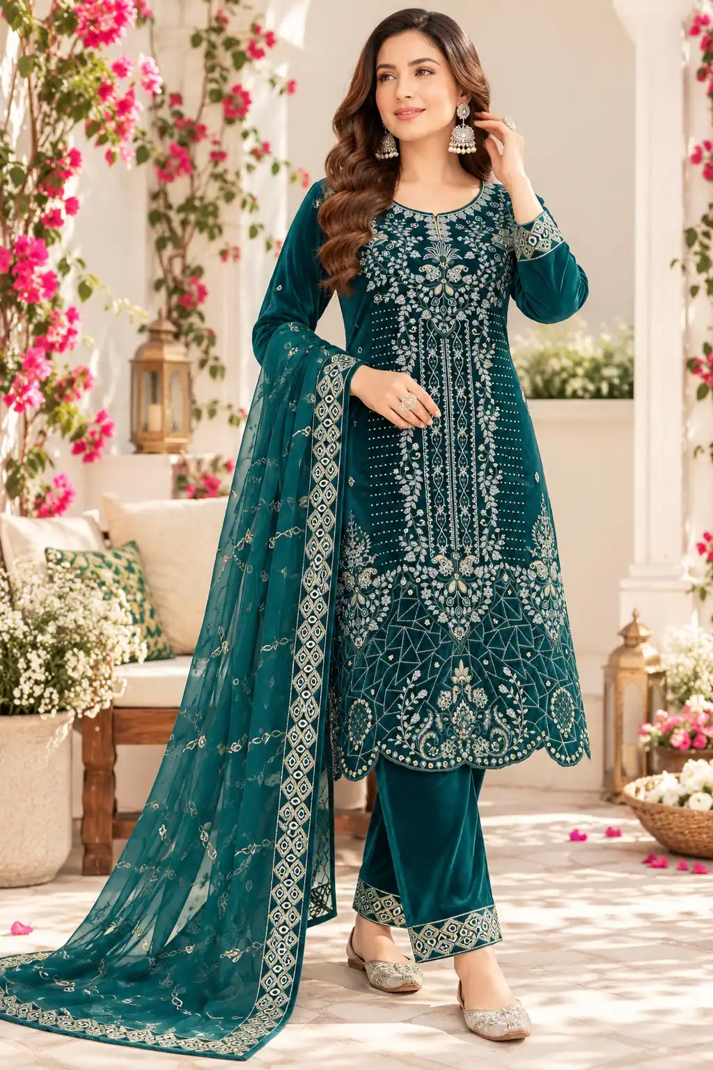 FC 736 Teal 9000 Velvet Salwar Suit. Perfect for Wedding, Party, Bridal Wear, Onam, Karwa Chauth – Exclusive Offer ₹3049. Delivery 4-6 Working Days. | Jump Suits, Salwar suit, Casual Suits, Creative suits, Designer Suits, Palazzo Suits, Party Wear Suits, Patiala Suits, Straight Suits