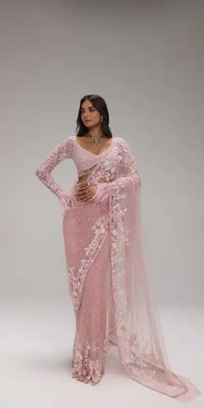DF 3473 Light Pink Color Butterfly Net Sequence Embroiderer Work Saree Casual, Wedding, Festive, Events . Expected Delivery 4-6 Working Days @1999/- only | Designer Sarees, Modern Digital sarees, Sarees, Bollywood Sarees, Creative Sarees, Embroidered Sarees, Ethnic Saree, Party Wear Sarees