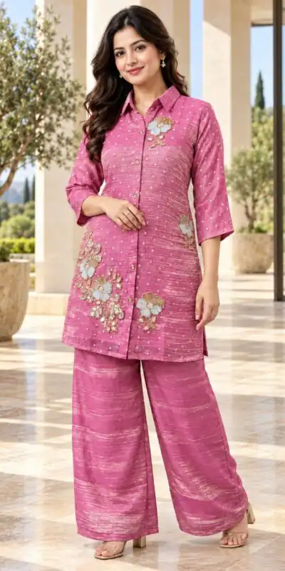 DIVA 170 Pink Colour | Brown Salsa Silk Kurti with Hand Work. Get it for ₹2399. Delivery 4-6 Working Days. Online Shop now. | Kurti, Bollywood Kurti, Creative Kurtis, Designer Kurti, Party Wear Kurti, Selfie Kurti