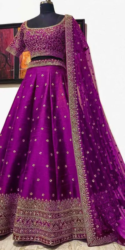 Elegant Pink Color Embroidery Sequence Work?Festive Lehenga Choli