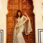 Grand look With Kriti Sanon Off White Color Party Wear Sharara Suit