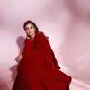 Parineeti Chopra Dazzles In Red Color Party Wear Pleated Saree