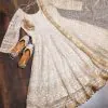 Impressive White Color Embroidery With Sequence Work Gown