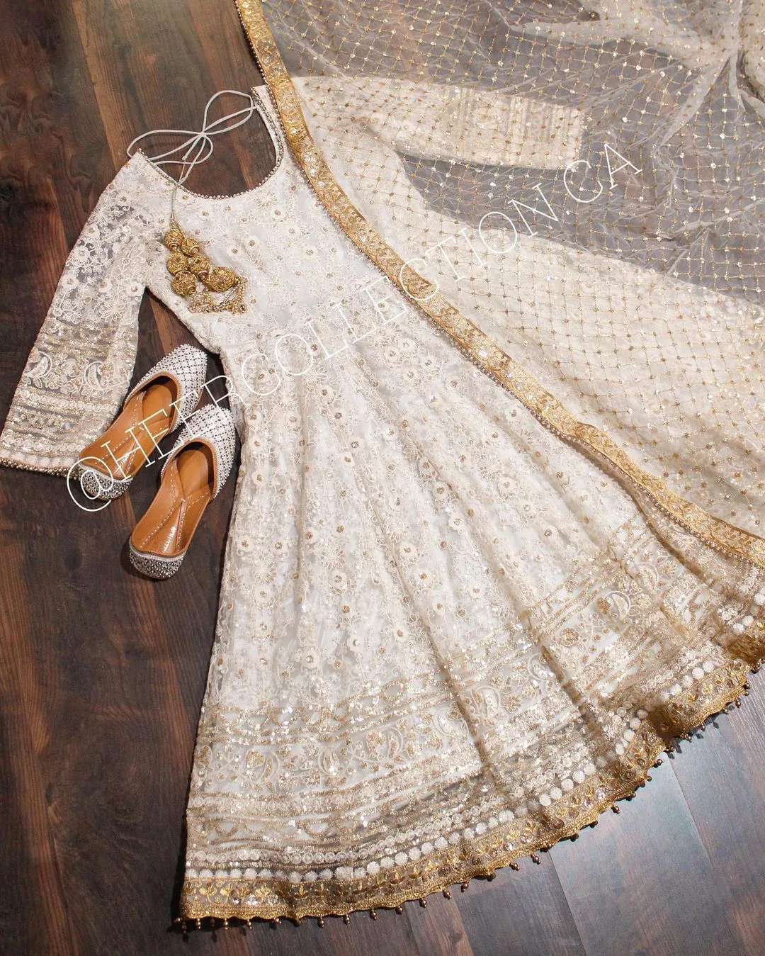 Impressive White Color Embroidery With Sequence Work Gown