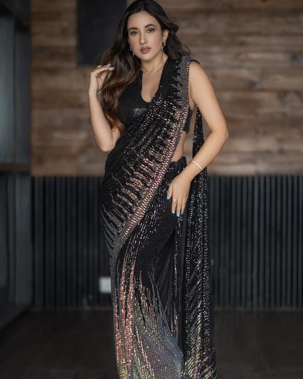 JR 555 Black Saree : Heavy Georgette Work : Embroidery Sequence Work, Blouse : Heavy Georgette Party Wear, Wedding Wear, Events Etc.@1549/- | Sarees, Bollywood Sarees, Creative Sarees, Designer Sarees, Ethnic Saree, Modern Digital sarees, Party Wear Sarees
