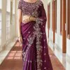 Gorgeous Purple Color Kasturi Silk With Zari & Thread Work Saree