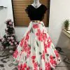 Latest White Color Georgette With Digital Print Work Lehenga Choli