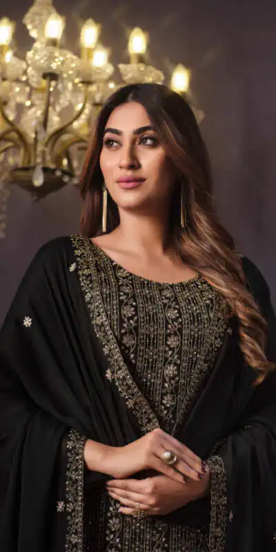 FC Vipul 5281 Black Heavy rangoli with coding sequence Embroidery Work salwar suit Casual, Wedding, Festive, Events Etc. @2599 | Salwar suit, Casual Suits, Creative suits, Designer Suits, Party Wear Suits, Straight Suits