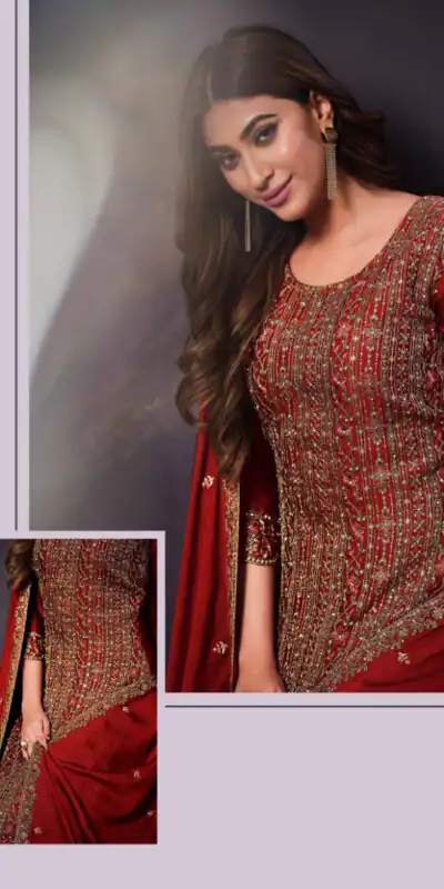 FC Vipul 5281 Red Heavy rangoli with coding sequence Embroidery Work salwar suit Casual, Wedding, Festive, Events Etc. @2599 | Salwar suit, Casual Suits, Creative suits, Designer Suits, Party Wear Suits, Straight Suits