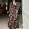 Beautiful Black Color Georgette Floral Printed Gown With Pearl Lace Border Dupatta