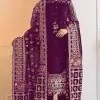 Aglow Purple Color Georgette Embroidery Stone Work Sharara Suit