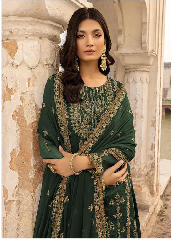 Alluring Stone Green Color Georgette Embroidered Sequence Work Salwar Suit - Image 2