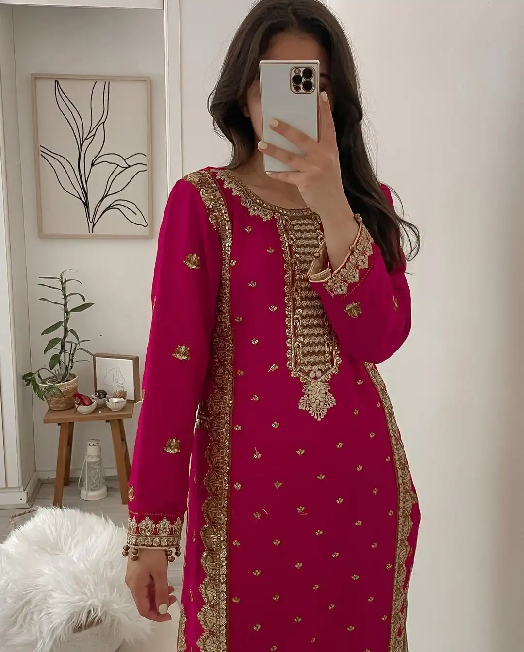 Dreamy Red Color Georgette With Heavy Embroidery Sequence Work Party Wear Top - Image 2