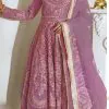Dreamy Wine Color Heavy Net with sequence And Embroidery Work Anarkali Suit
