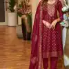 Mesmerizing Maroon Color Rayon Embroidery Work Printed Kurti
