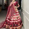 Exclusive Off White Color Tussar Silk Patola Printed Lehenga Choli