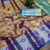 Superb Grey Color Soft & Pure Organic Silk Gold Zari Saree