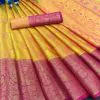 Traditional Yellow Color Soft Kanjivaram Jacquard Weaving Saree