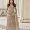 Adorable Peach Color Butterfly Net And Embroidery Work Sharara