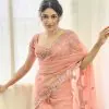 Dazzling Peach Color Original Organza With Real Mirror Designer Saree