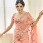 Dazzling Peach Color Original Organza With Real Mirror Designer Saree