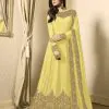 Floor Length Anarkali For Women's In Yellow Color With Heavy Georgette