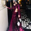 Ravishing Dark Purple Color Heavy Sequence Work Party Wear Saree