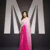 Artful Off Pink Padding Georgette Double Run Sequins Work Saree